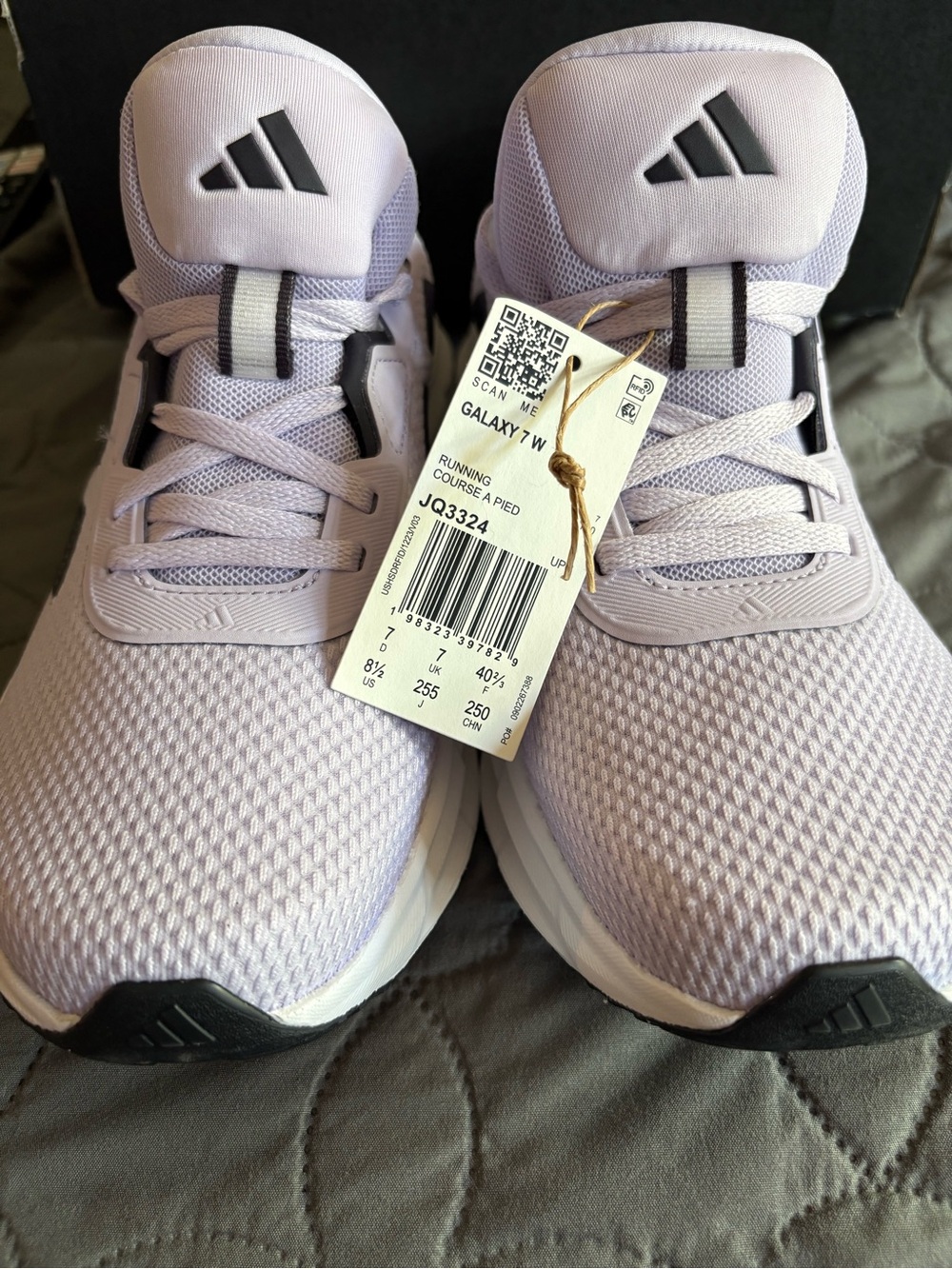 adidas Lavender Mesh Women's Athletic Shoes with Black Accents